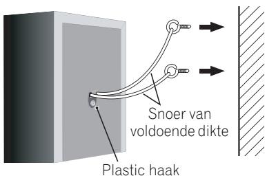 PIONEER HTP-600 - - Zet de voor- en surroundluidsprekers vast met de bijgeleverde plastic haak. - 1