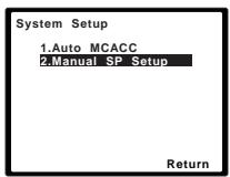 PIONEER HTP-600 - Selecteer 'Manual SP Setup' en druk dan op ENTER. - 1