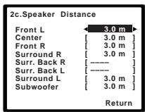 PIONEER HTP-600 - Select 'Speaker Distance' from the Manual SP Setup menu. - 2