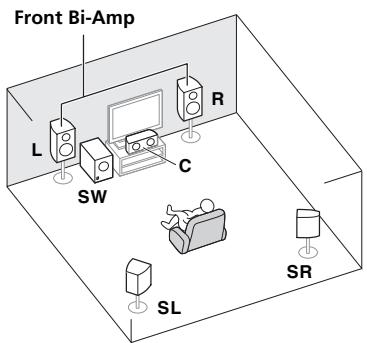 PIONEER SC-LX73 - - Speaker System setting: Front Bi-Amp - 1