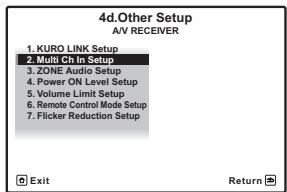 PIONEER VSX-LX52 - Sélectionnez 'Multi Ch In Setup' sur le menu Other Setup. - 1
