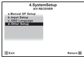 PIONEER VSX-LX52 - Le menu Other Setup - 1