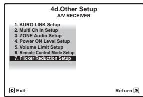 PIONEER VSX-LX52 - Sélectionnez 'Flicker Reduction Setup' sur le menu Other Setup. - 1