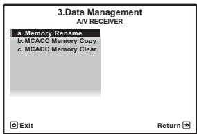 PIONEER VSX-LX52 - Sélectionnez 'Data Management' sur la page HOME MENU. - 2
