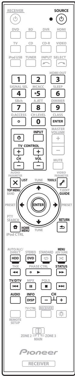 PIONEER VSX-LX52 - Commandes pour autres composants - 1