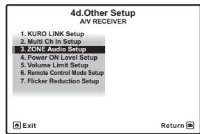 PIONEER VSX-LX52 - Sélectionnez 'ZONE Audio Setup' sur le menu Other Setup. - 1