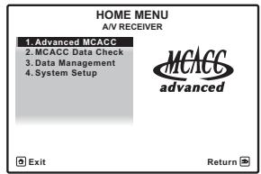 PIONEER VSX-LX52 - Sélectionnez 'Advanced MCACC' dans le HOME MENU, puis appuyez sur ENTER. - 1