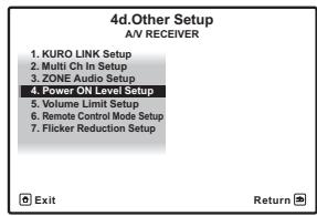 PIONEER VSX-LX52 - Sélectionnez 'Power ON Level Setup' sur le menu Other Setup. - 1