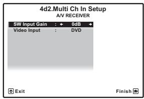 PIONEER VSX-LX52 - Sélectionnez le réglage 'SW Input Gain' souhaité. - 1