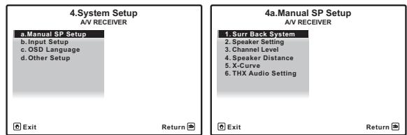 PIONEER VSX-LX52 - Sélectionnez 'Manual SP Setup', puis appuyez sur ENTER. - 1