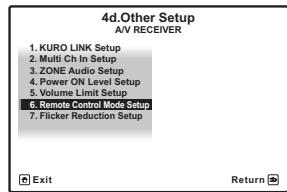 PIONEER VSX-LX52 - Sélectionnez 'Remote Control Mode Setup' sur le menu Other Setup. - 1