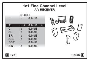 PIONEER VSX-LX52 - Sélectionnez tour à tour chaque canal et ajustez les niveaux (+/-10.0 dB) si besoin. - 1