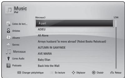 PIONEER BCS-313 - Affichage de l'iPod à l'écran - 1