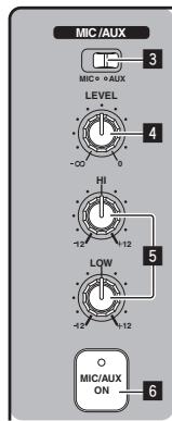 PIONEER DJM-350 - Using a microphone or external device (MIC/AUX section) - 1
