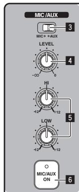 PIONEER DJM-350 - Uso di un microfono o dispositivo esterno (sezione MIC/AUX) - 1