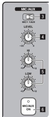 PIONEER DJM-350 - Utilizando un micrófono o aparato externo (Sección MIC/AUX) - 1