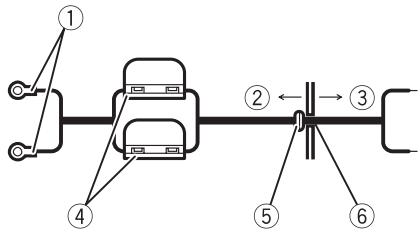 PIONEER GM-6500F - Führn Sie das Batteriekabel vom Motorraum in das Fahrzeuginnere. - 1