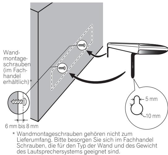 PIONEER HTP-SLH600 - Befestigen Sie den Laufsprecher an der Wand. - 1