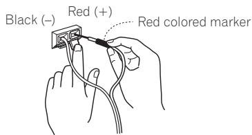 PIONEER HTP-SLH600 - Attach one end of the supplied speaker cord to the rear of the each speaker. - 1