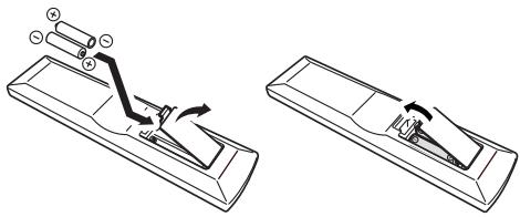 PIONEER HTP-SB300 - Putting the batteries in the remote control - 1