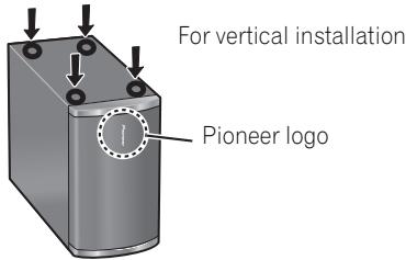PIONEER HTP-SB300 - - Attach the non-skid pads to the base of subwoofer. - 2