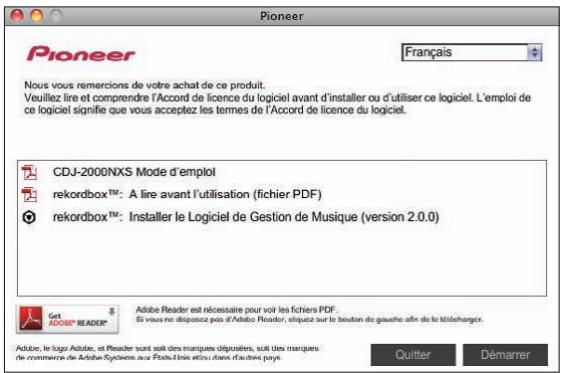 PIONEER CDJ-2000NXS - Lorsque le CD-ROM est inséré dans le lecteur optique de l'ordinateur, le lecteur optique s'ouvre sur l'écran. Double-cliquez sur l'icône [CD\_menu.app]. - 2