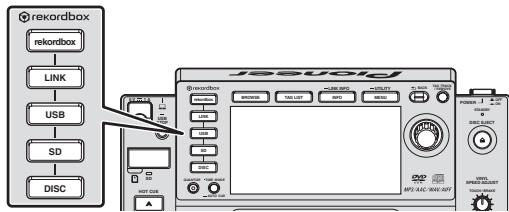 PIONEER CDJ-2000NXS - Appuyez sur la touche correspondant au dispositif que vous voulez explorer. - 1