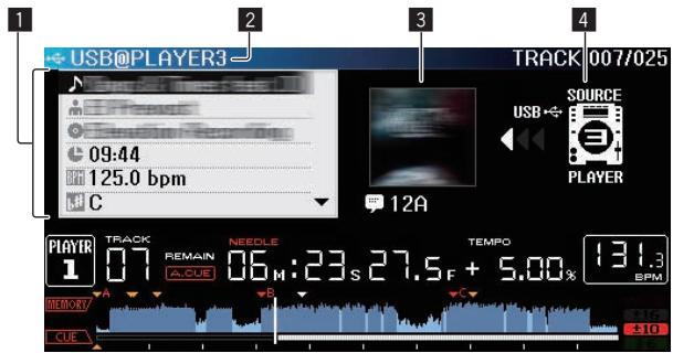 PIONEER CDJ-2000NXS - Affichage des détails du morceau actuellement chargé - 1