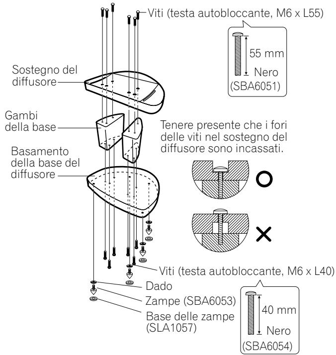 PIONEER CP-7EX - Montaggio della base del diffusore - 2