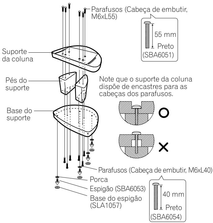 PIONEER CP-7EX - Montagem dos suportes das colunas - 2