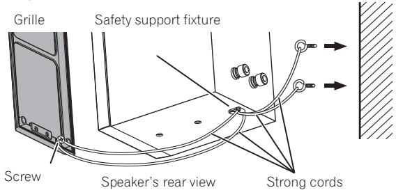 PIONEER S-CN301-LR - Examples of mounting the speaker system using the safety support fixture - 1