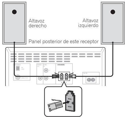 PIONEER X-CM31-T - Conexión de los altavoces - 1