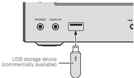PIONEER X-HM21BT-S - Connect the USB storage device. - 1