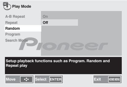 PIONEER X-HM31DAB-K - Utilizzato / per selezionare Random Off, quindi premere ENTER. - 1