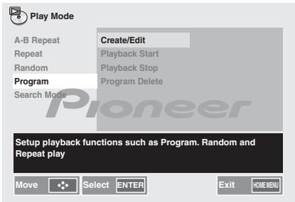 PIONEER X-HM31DAB-K - Utilizzato / per selezionare Create/Edit, quindi premere ENTER. - 1