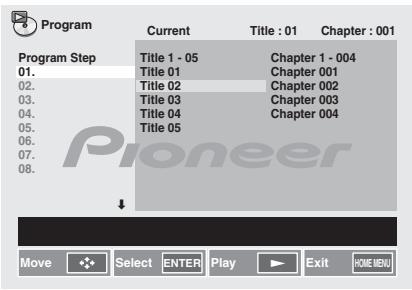 PIONEER X-HM31DAB-K - Verwenden Sie /  /  / , um Titel, Kapitel oder Datai auszuwahlen, und drücken Sie dann ENTER. - 1