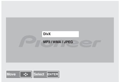 PIONEER X-HM31DAB-K - Premere / per selezionare DivX o MP3/WMA/JPEG. - 1