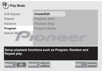 PIONEER X-HM31DAB-K - Verwenden Sie ↑/↓, um Create/Edit auszuwahlen, und drücken Sie dann ENTER. - 1