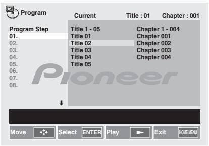 PIONEER X-HM31DAB-K - Appuyez sur les touches / / / pour sélectionner le titre, le chapitre, la piste ou le fichier, puis appuyez sur la touche ENTER. - 1