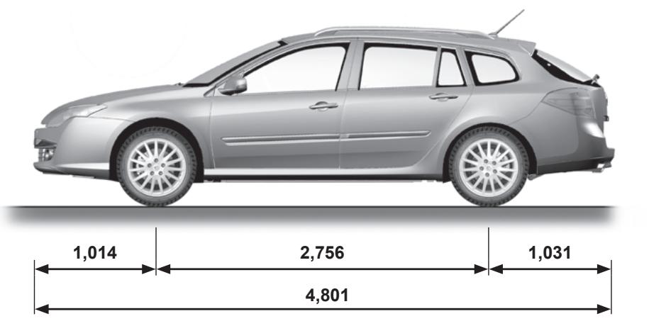 RENAULT LAGUNA 2.0 dCI - DIMENSIONS (en mètres) (suite) - 1