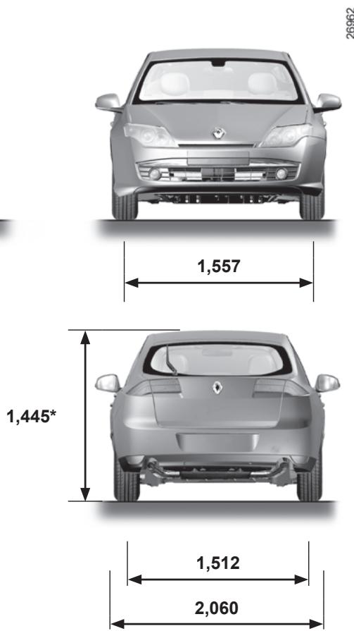 RENAULT LAGUNA 2.0 dCI - DIMENSIONS (en mètres) - 2