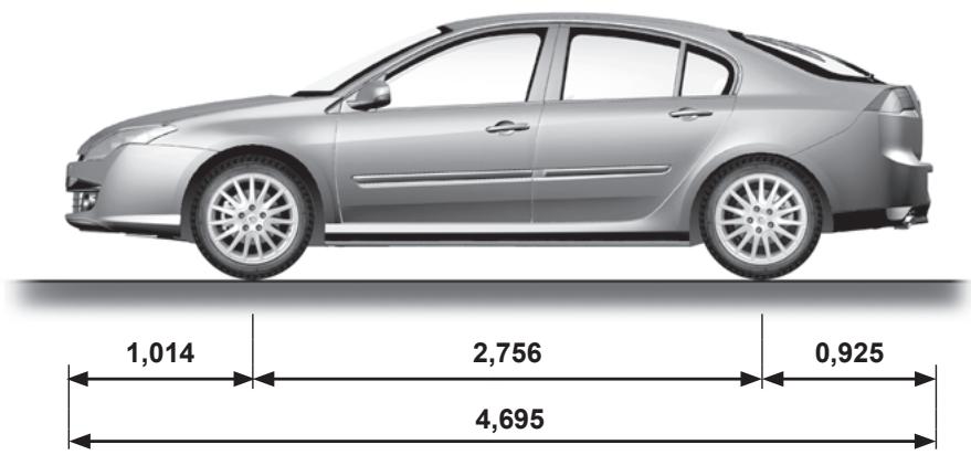 RENAULT LAGUNA 2.0 dCI - DIMENSIONS (en mètres) - 1