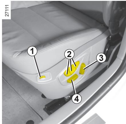 RENAULT LAGUNA 2.0 dCI - Réglage du siège conducteur au niveau des lombaires : - 2