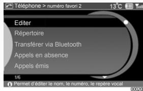 RENAULT SCENIC GPS CNC - TÉLÉPHONIE : Enregistrer un numéro favori - 14