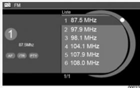 RENAULT SCENIC GPS CNC - AUDIO : Choisir une station de radio - 5