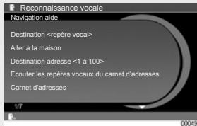 RENAULT SCENIC GPS CNC - RECONNAISSANCE VOCALE : Utiliser la commande vocale - 3