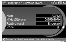 RENAULT SCENIC GPS CNC - TÉLÉPHONIE : Enregistrer un numéro favori - 12