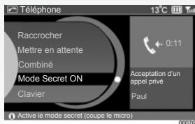 RENAULT SCENIC GPS CNC - TÉLÉPHONIE : Gérer un appel - 7