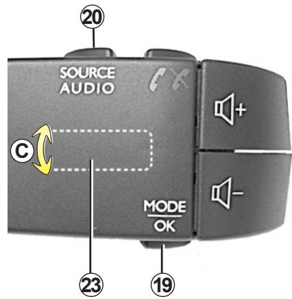 RENAULT SCENIC GPS CNC - Utiliser les commandes sous volant - 1