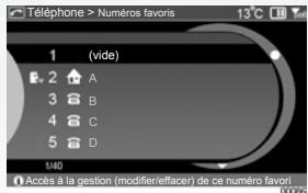 RENAULT SCENIC GPS CNC - TÉLÉPHONIE : Enregistrer un numéro favori - 10